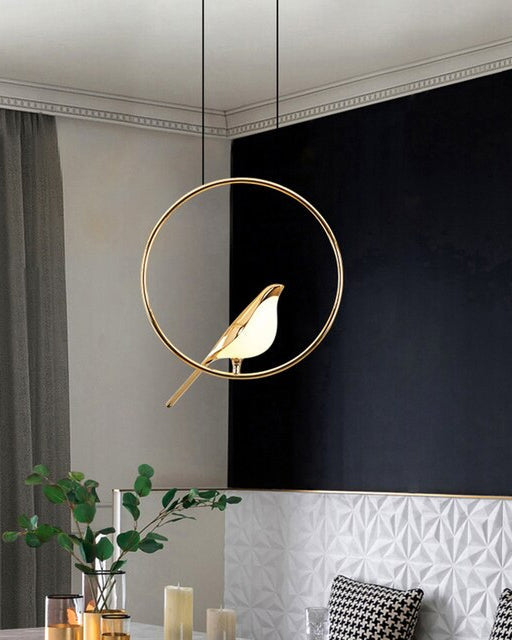 Aves Gold LED Bird Pendant Light