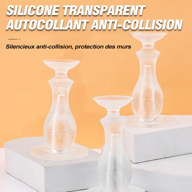 Transparent Silicone Door Stopper with Strong Adhesive
