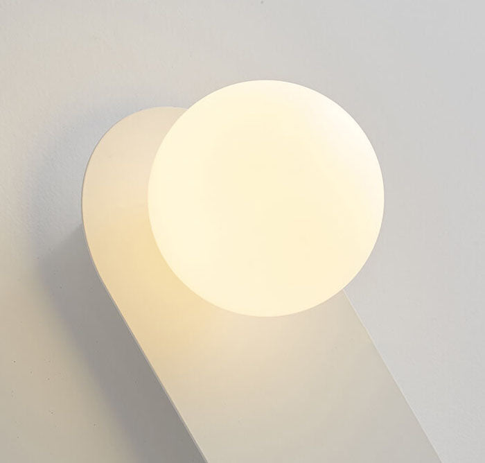 Nordic Minimalist Oval Wall Sconce with Frosted Glass Globe