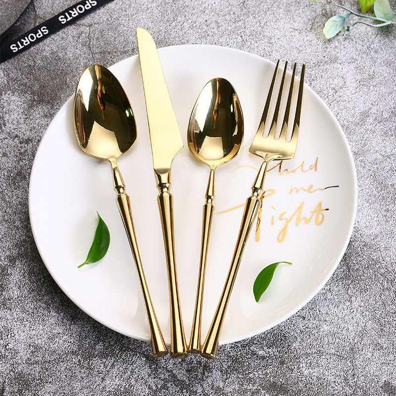 Stainless Steel Flatware Set with Elegant Handles