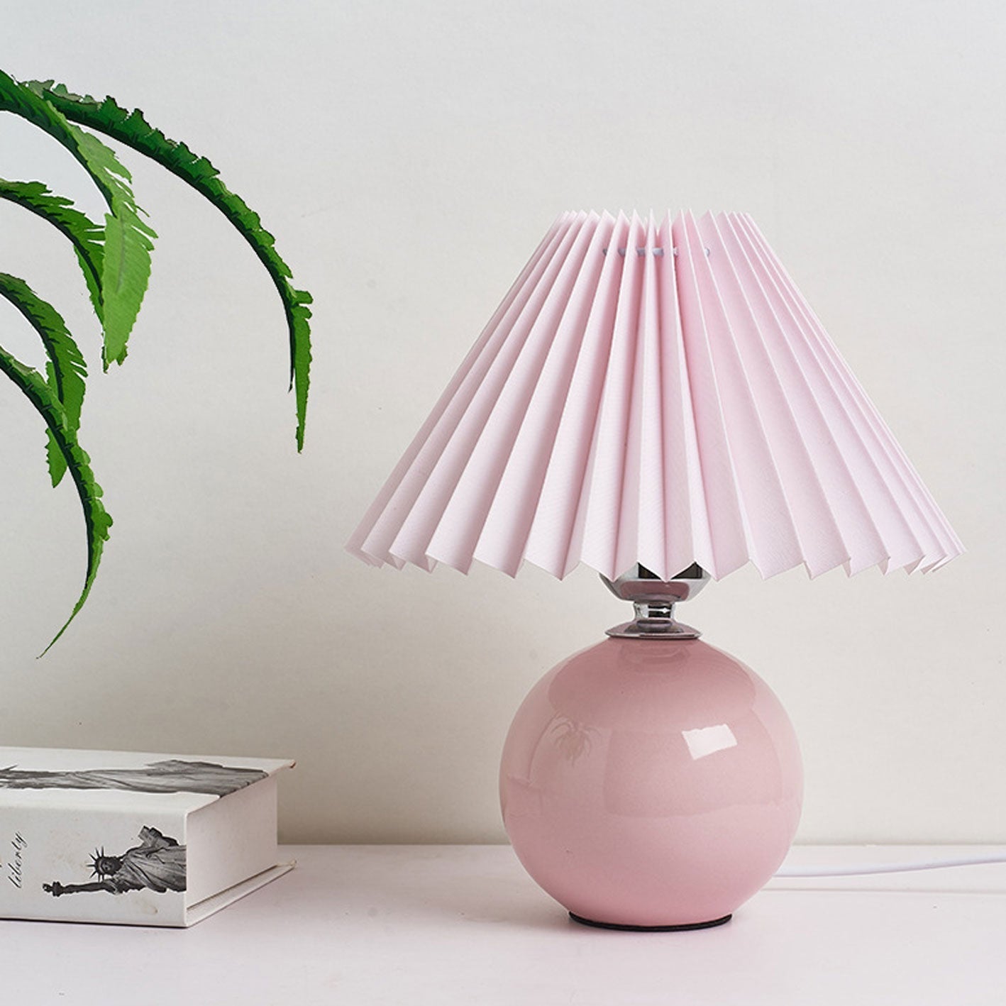 Ceramic Pleated Modern Table Lamp in Multiple Colors