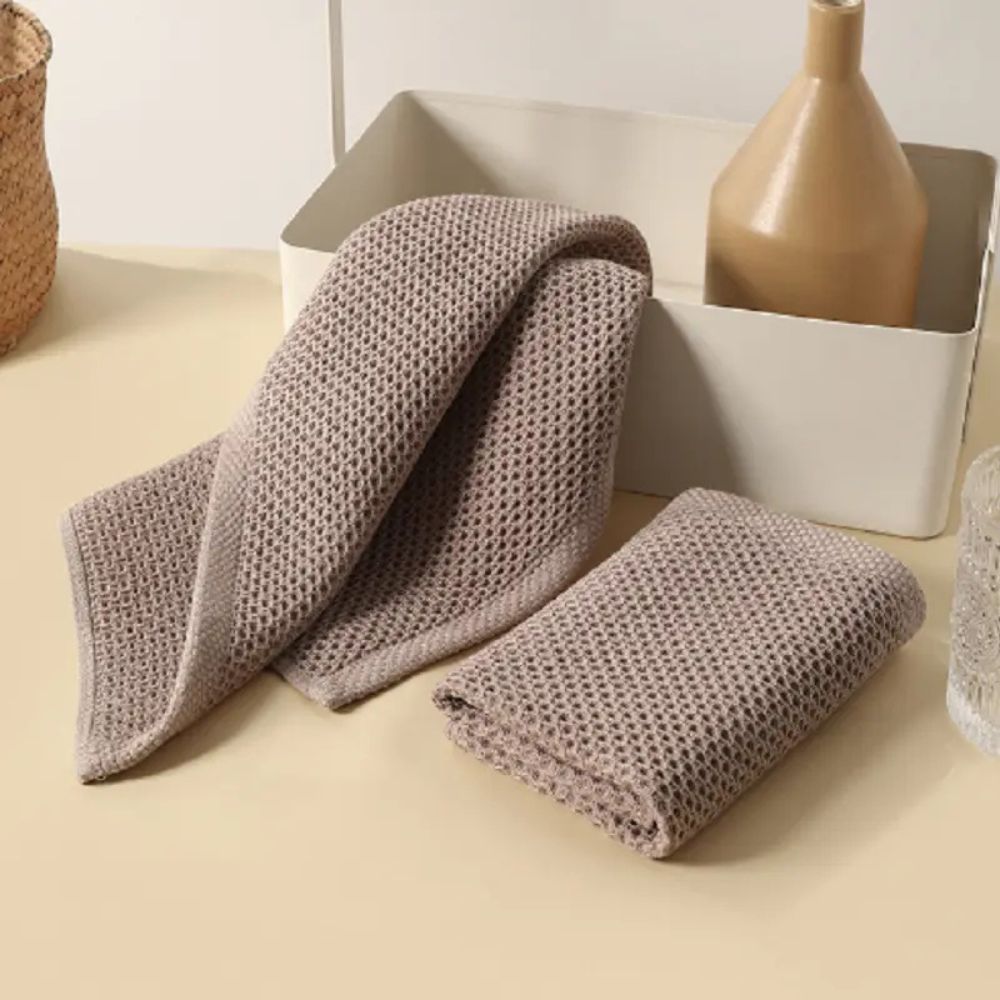 Honeycomb Cotton Kitchen Towels - Super Absorbent and Quick Drying