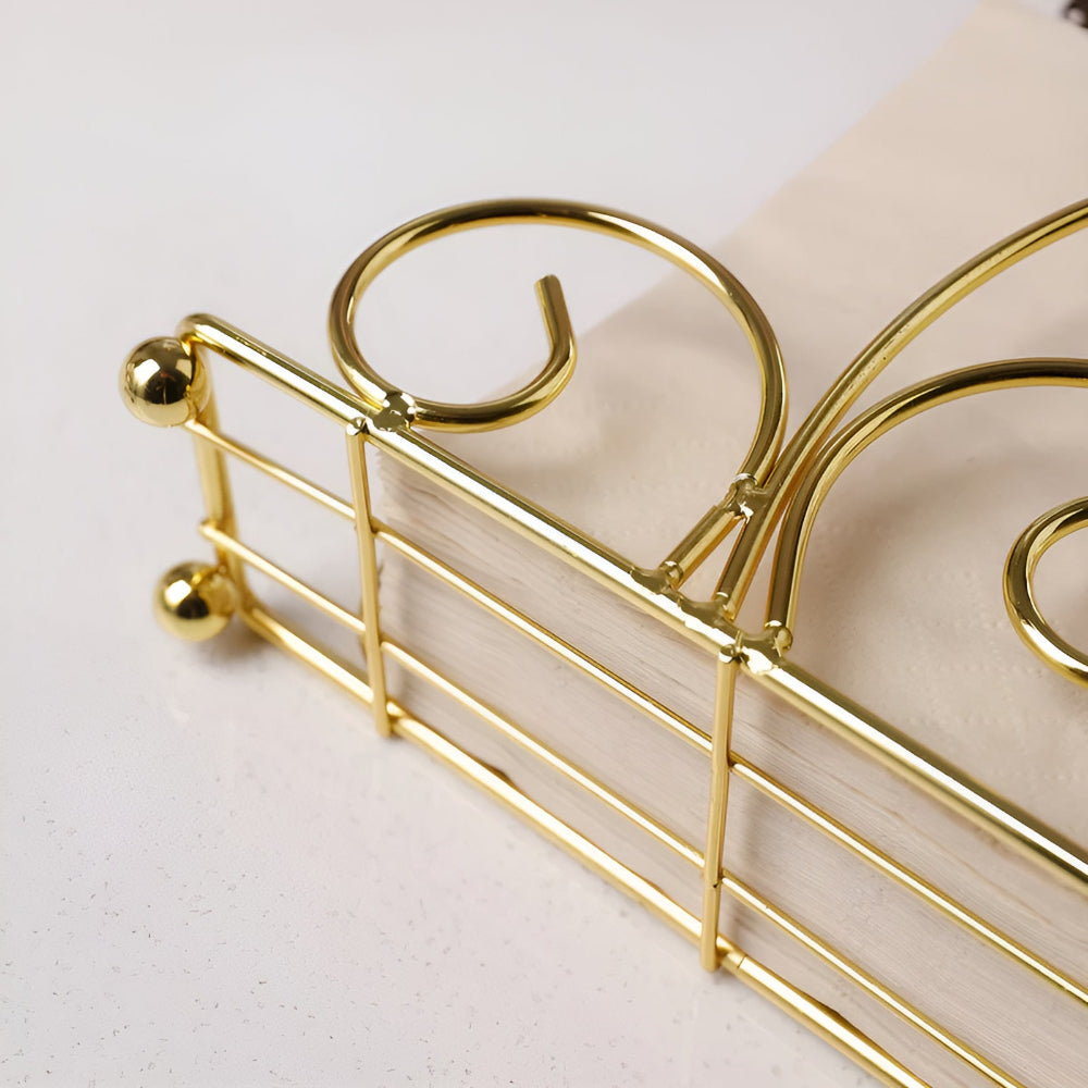 Stylish Iron Swirl Napkin Holder with Anti-Slip Base