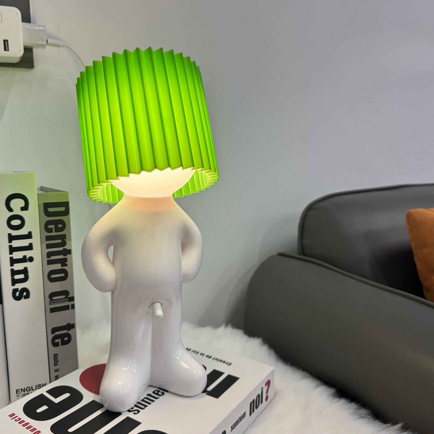 Modern Geometric USB Table Lamp with Color-Changing Light