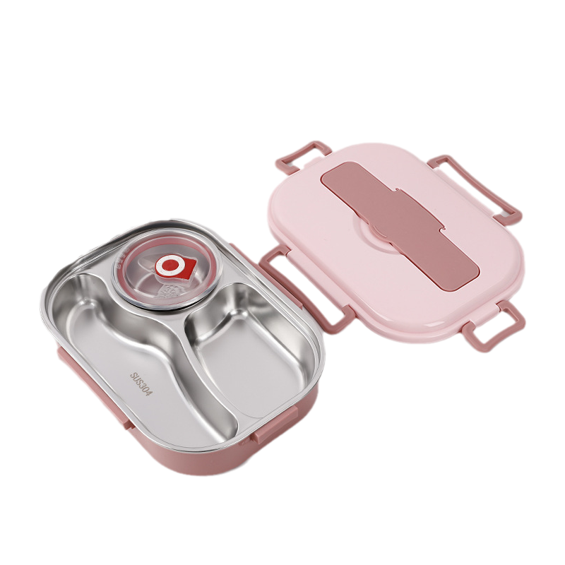 Stainless Steel Insulated Bento Lunch Box with Soup Bowl and Compartments