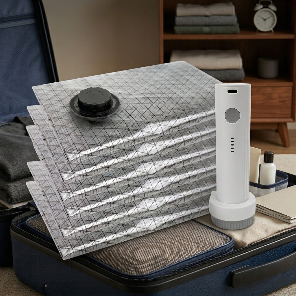 Cordless Vacuum Storage Bags with Rechargeable Pump Set