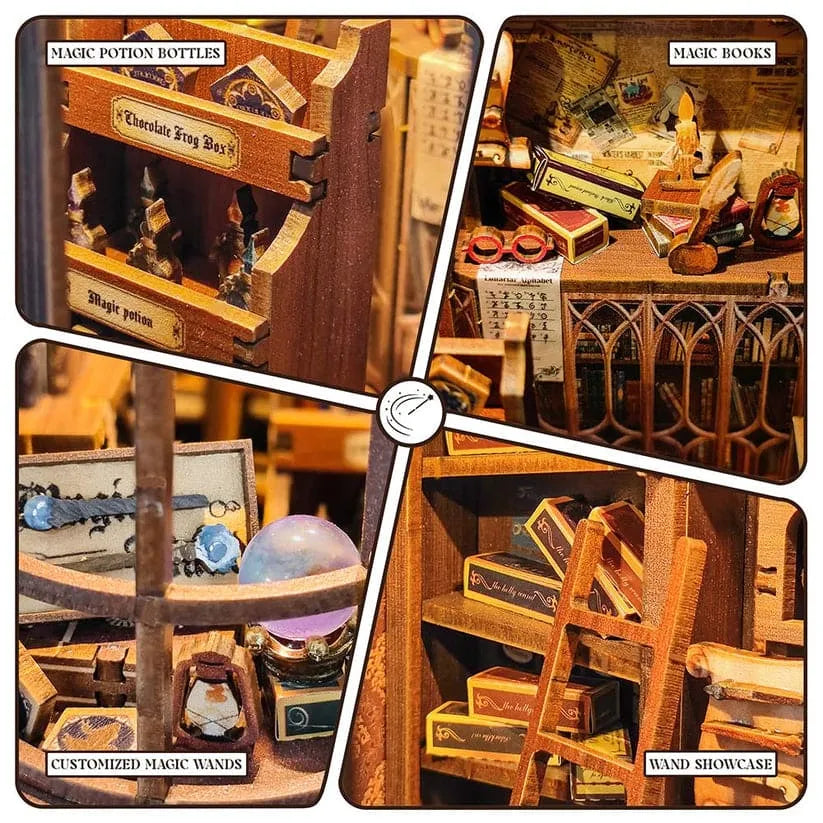 DIY Magic Wand Shop Book Nook Kit with LED Lights