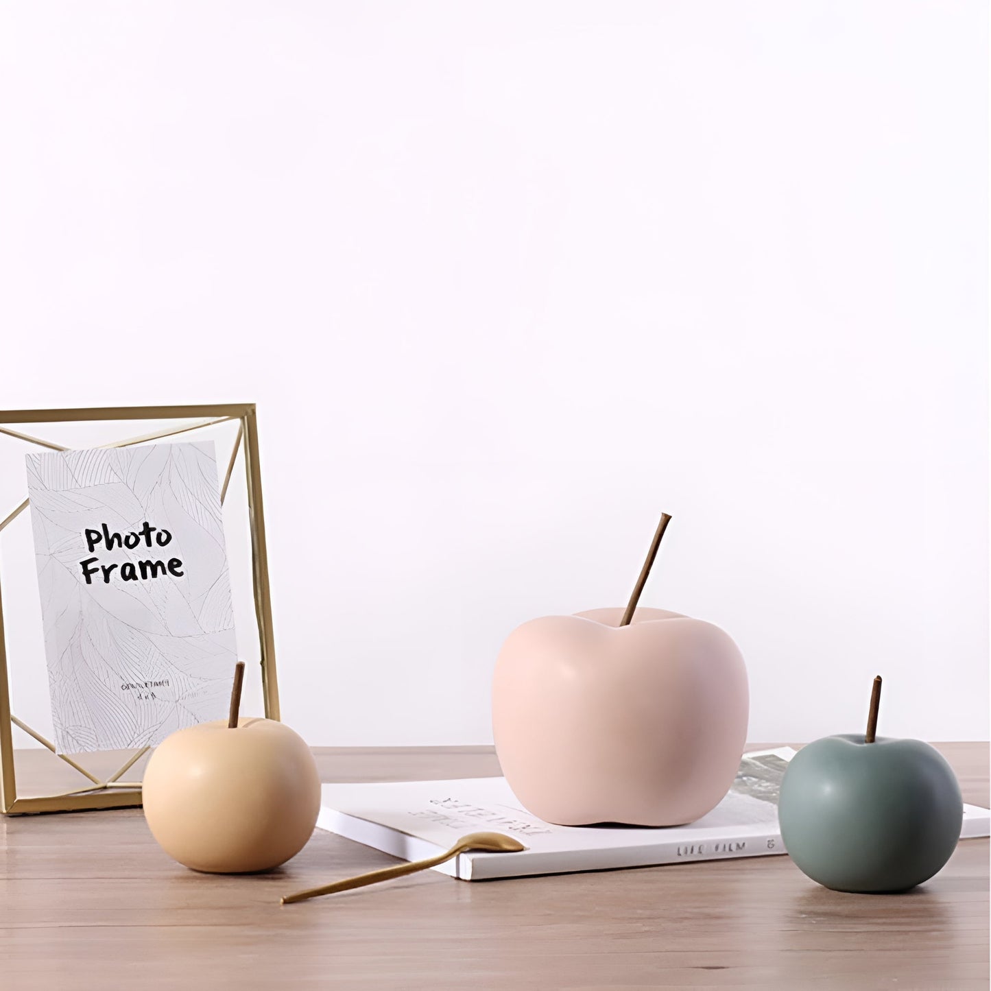 Pastel Apple Ceramic Ornament for Home Decor