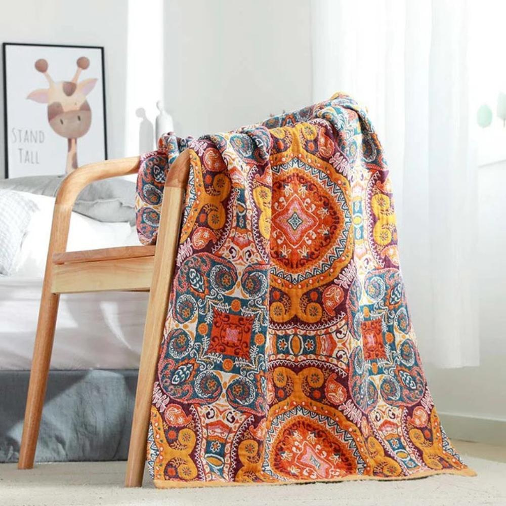Boho Vintage Cotton Towel - Quick-Drying, Soft & Absorbent