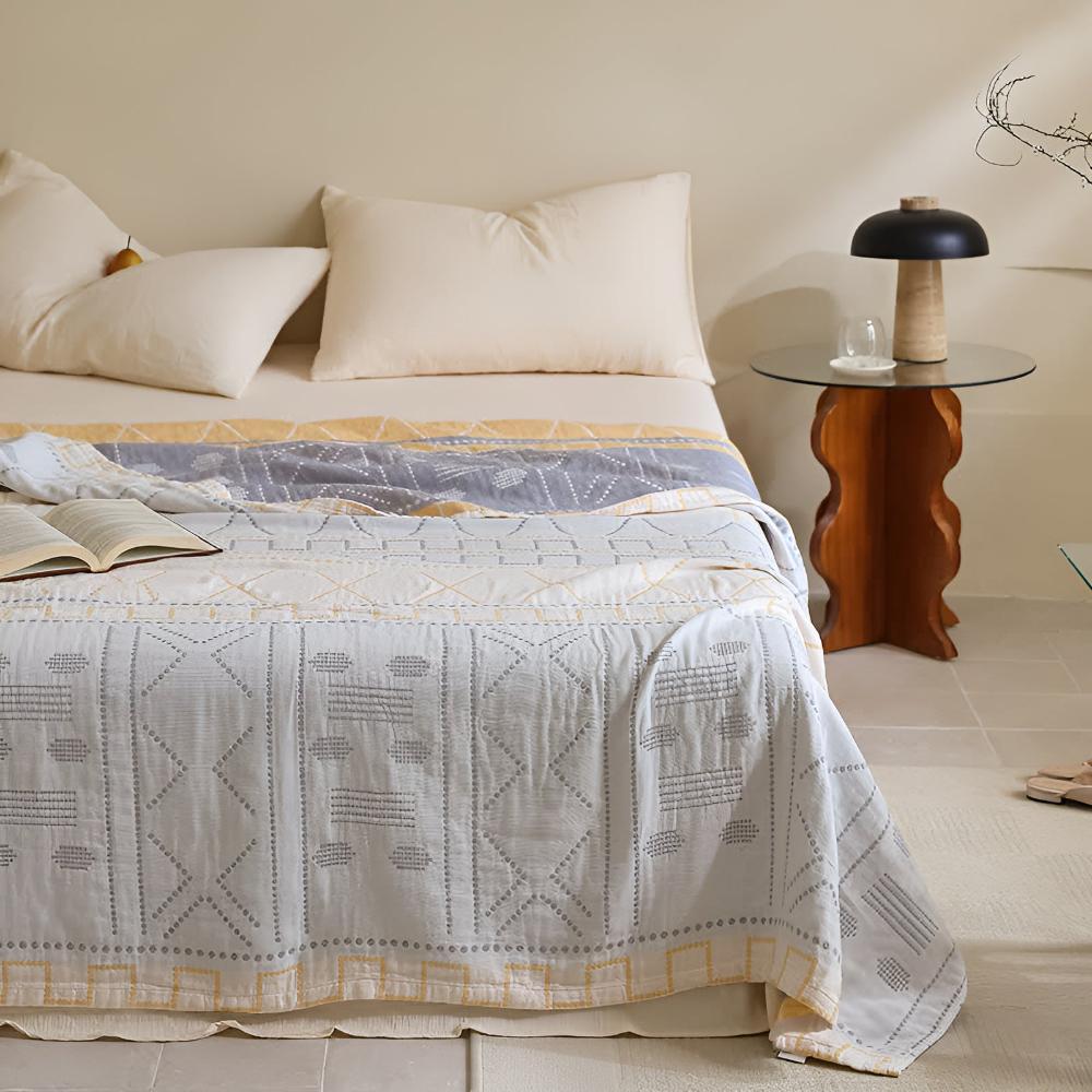 Geometric Print Organic Cotton Blanket