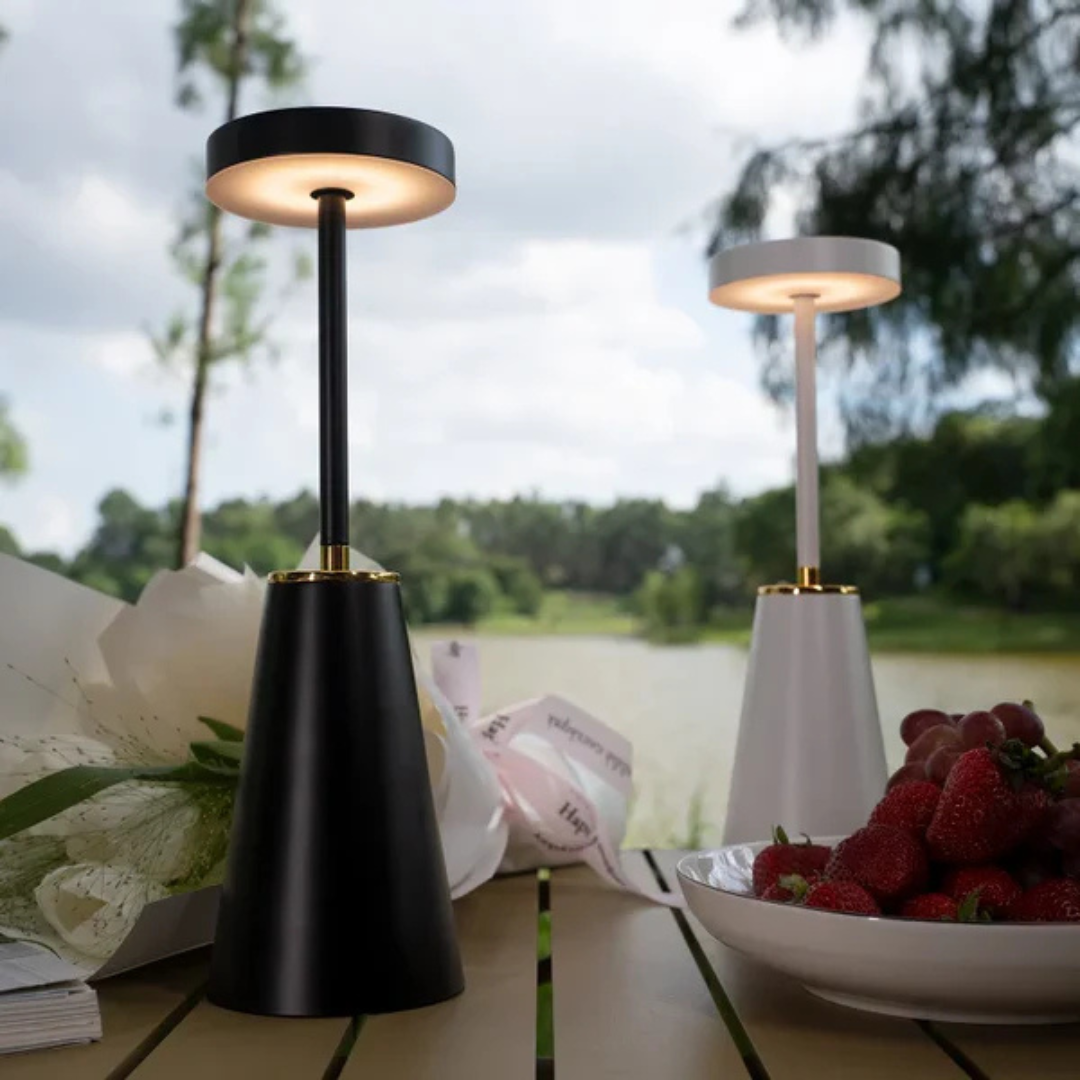 Rechargeable Wireless Metal Table Lamp with Adjustable Brightness