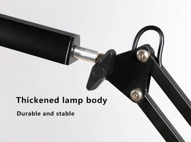 LED Adjustable Clip Desk Lamp with Long Arm and USB Charging