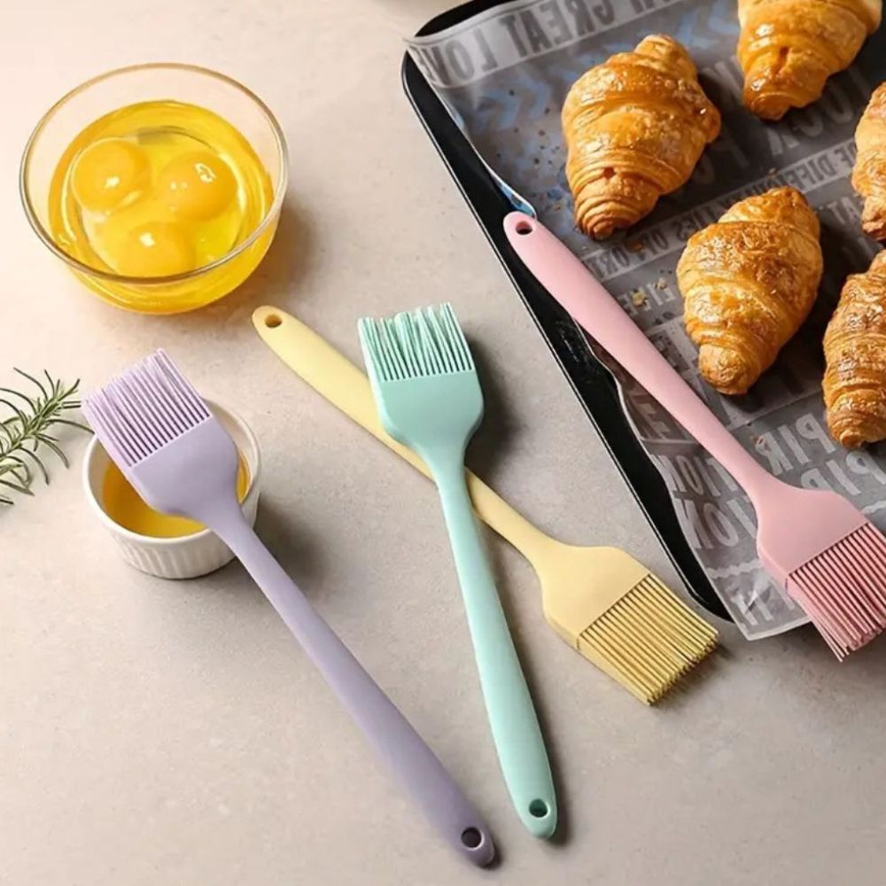 Flexible Silicone Spatula Set with Basting Brush - 6 Piece Kitchen Tools