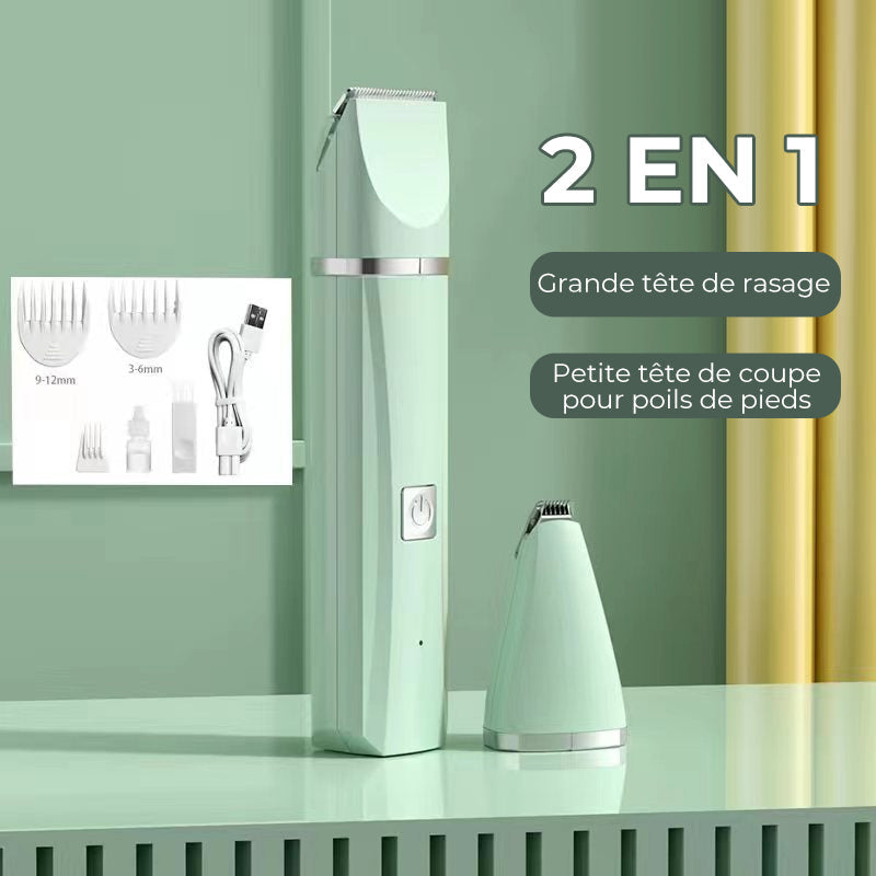 Quiet Rechargeable Pet Grooming Clipper with Interchangeable Heads
