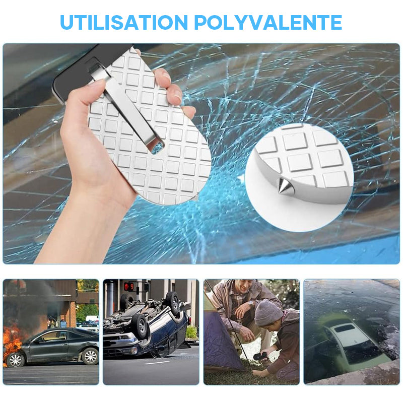 U-Shaped Car Doorstep with Safety Hammer and Non-Slip Design