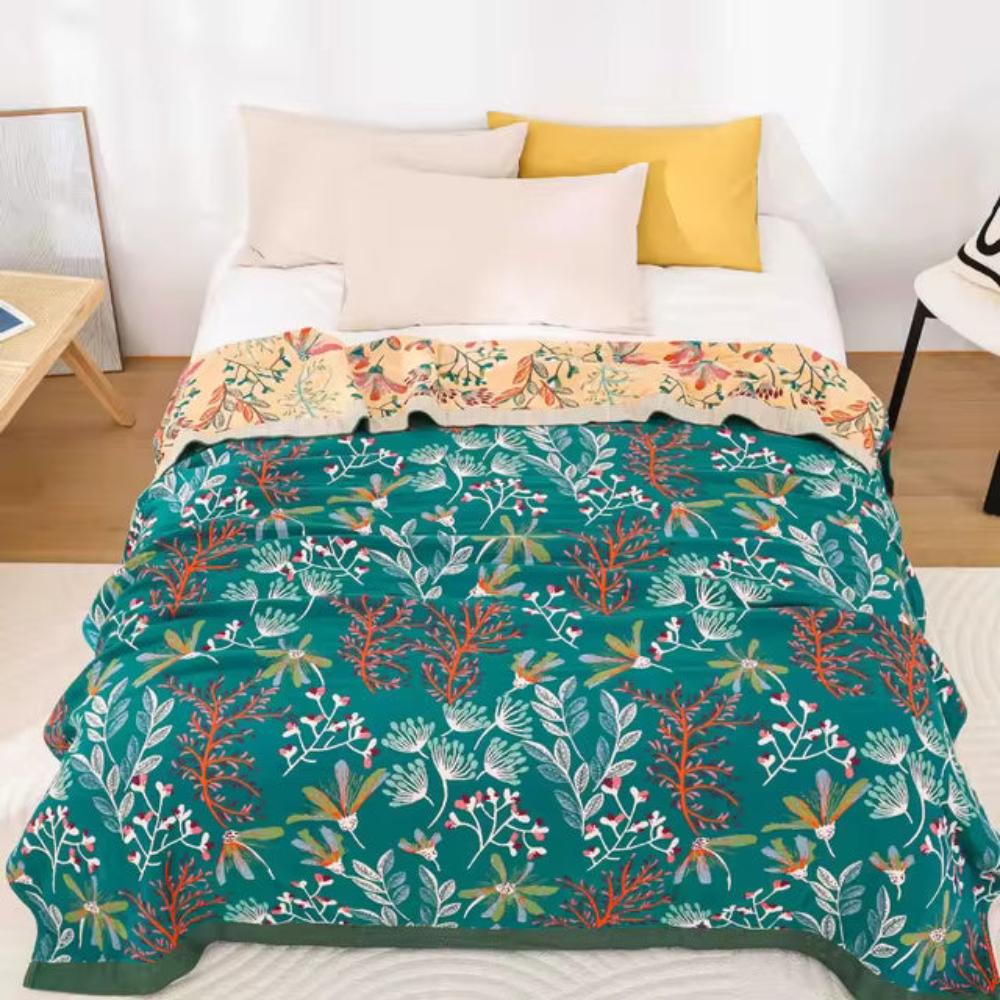 Organic Cotton 4-Layer Gauze Throw Blanket