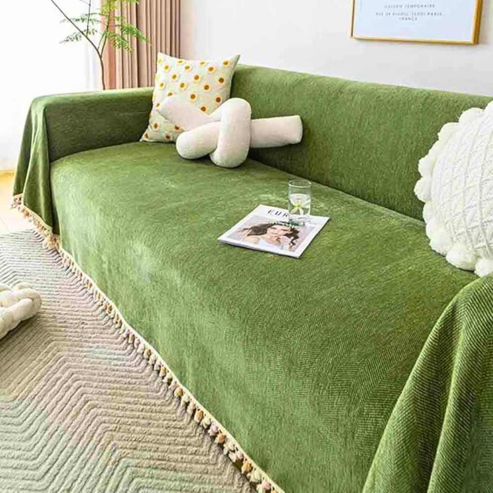 Plush Chenille Sofa Blanket Slipcover