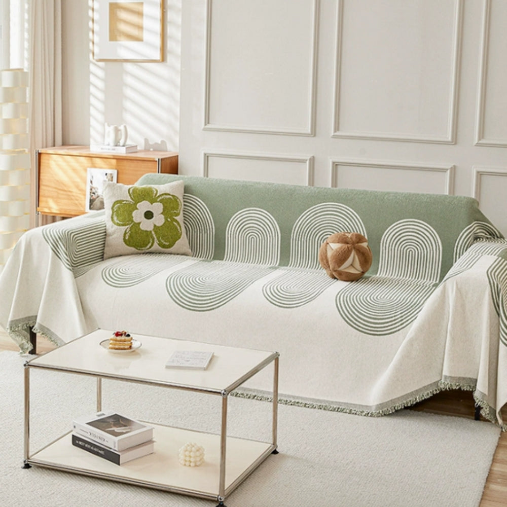 Reversible Chenille Sofa Cover for Pets and Stains