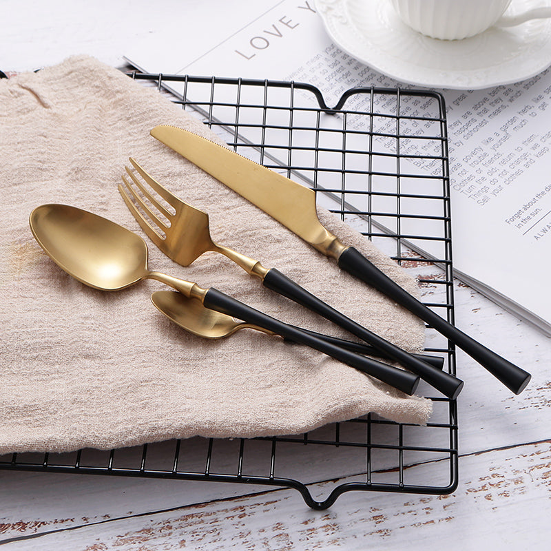 Stainless Steel Flatware Set with Elegant Handles