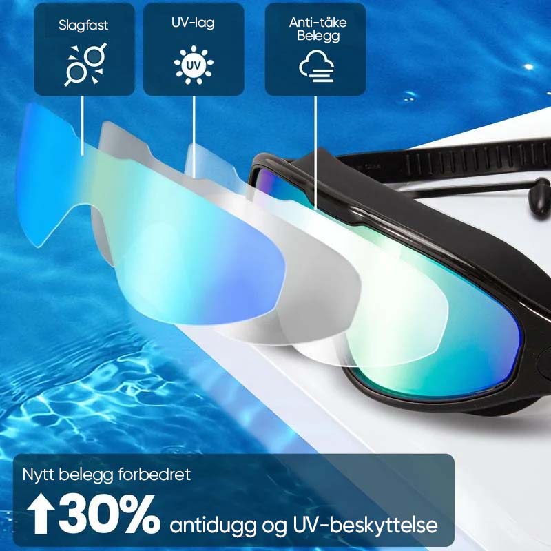 Anti-Fog Silicone Swim Goggles with Wide Vision