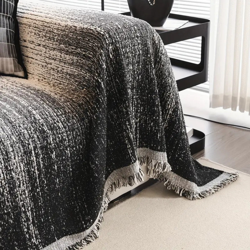 Neutral Chenille Sofa Cover - Pet-Friendly, Machine Washable