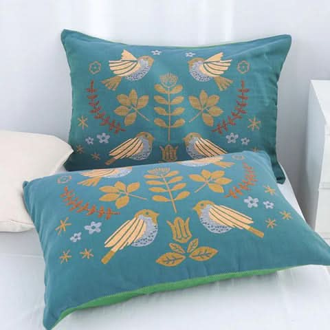 Bohemian Floral Cotton Pillowcase for Relaxation