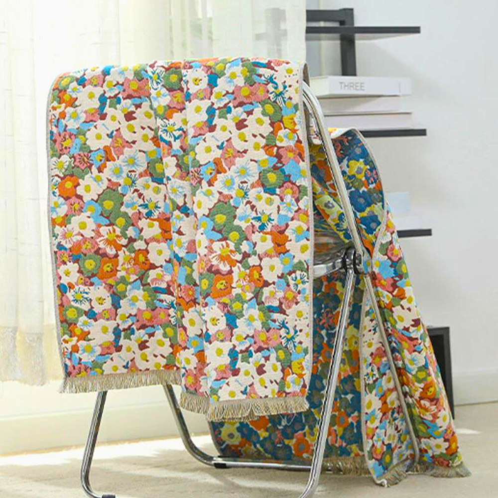 Reversible Floral Cotton Bath Towel