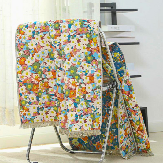 Reversible Floral Cotton Bath Towel