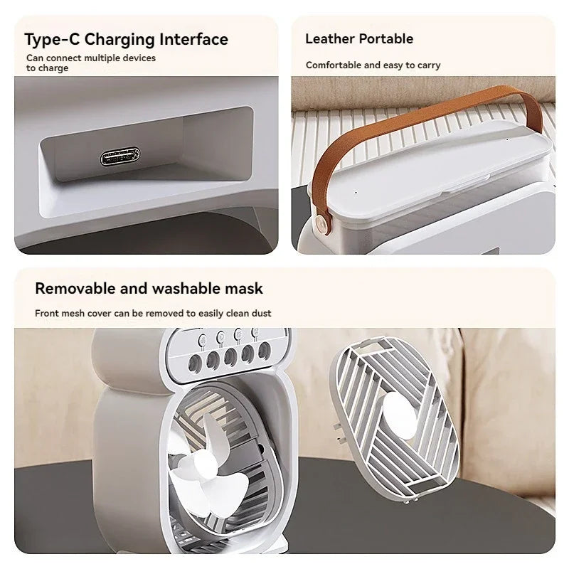 3-in-1 Portable Air Conditioner with Humidifier and Night Light
