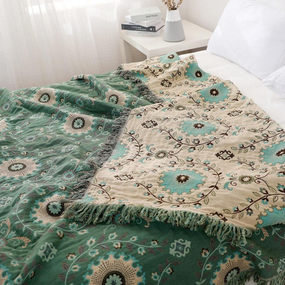 Reversible Cotton Retro Mandala Blanket