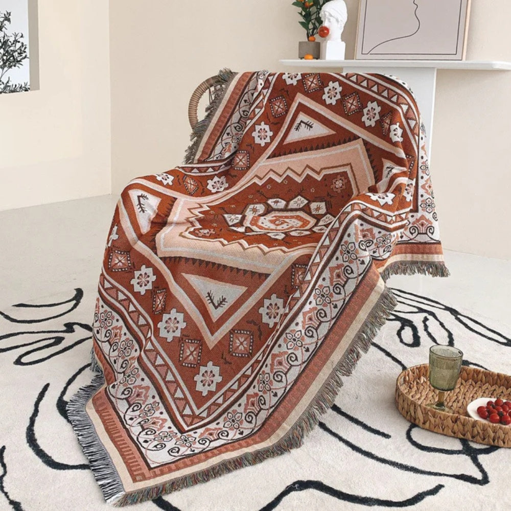 Bohemian Desert Mirage Woven Throw Blanket