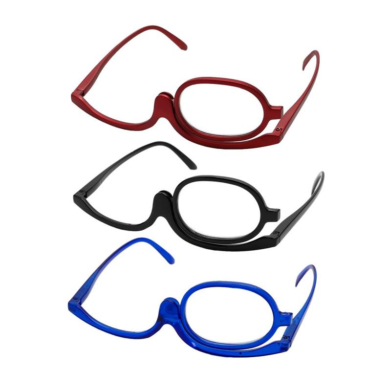 Makeup Glasses with Rotating Lenses for Easy Application