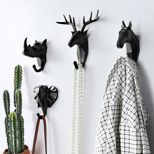 Animal Head Wall Hook Key Holder Organizer