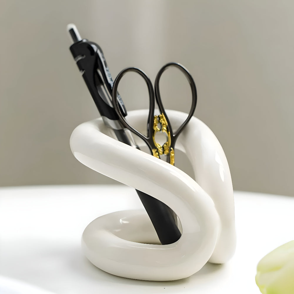 Ceramic Organizer with Rope-Knot Detail
