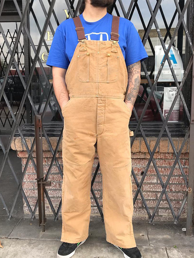 Men's Vintage Duck Canvas Bib Overalls with Adjustable Straps