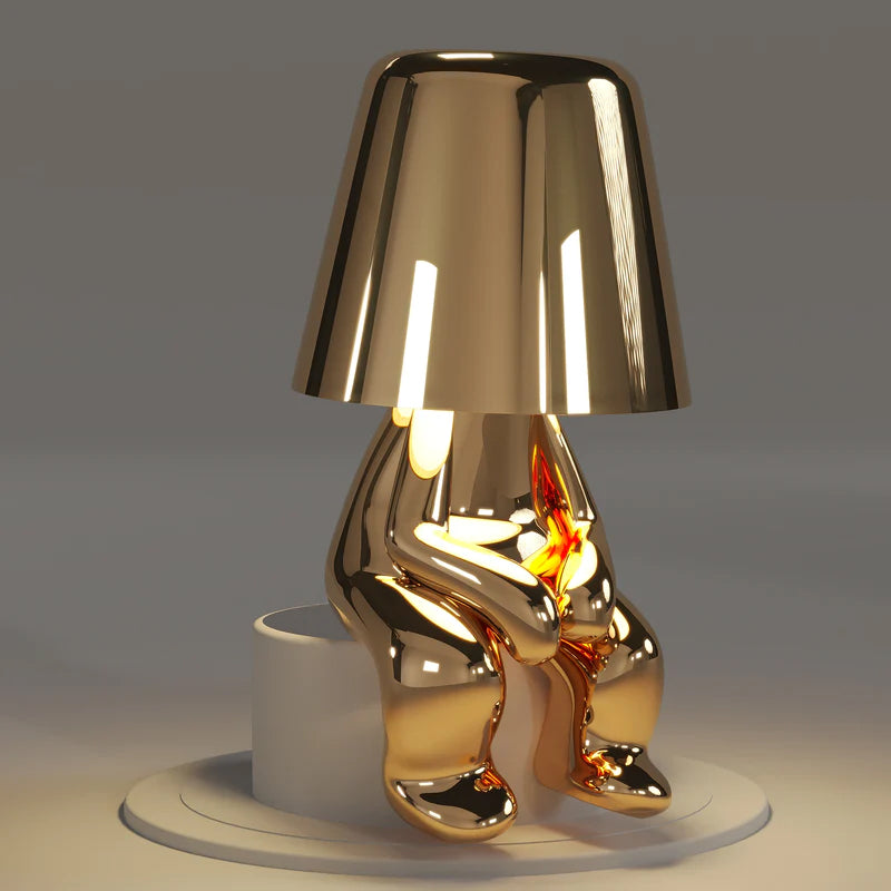 Creative Gold Thinking Man Touch Control Table Lamp