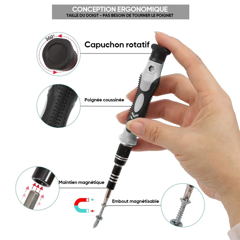 115-in-1 Precision Screwdriver Set with Magnetic Bits and Case