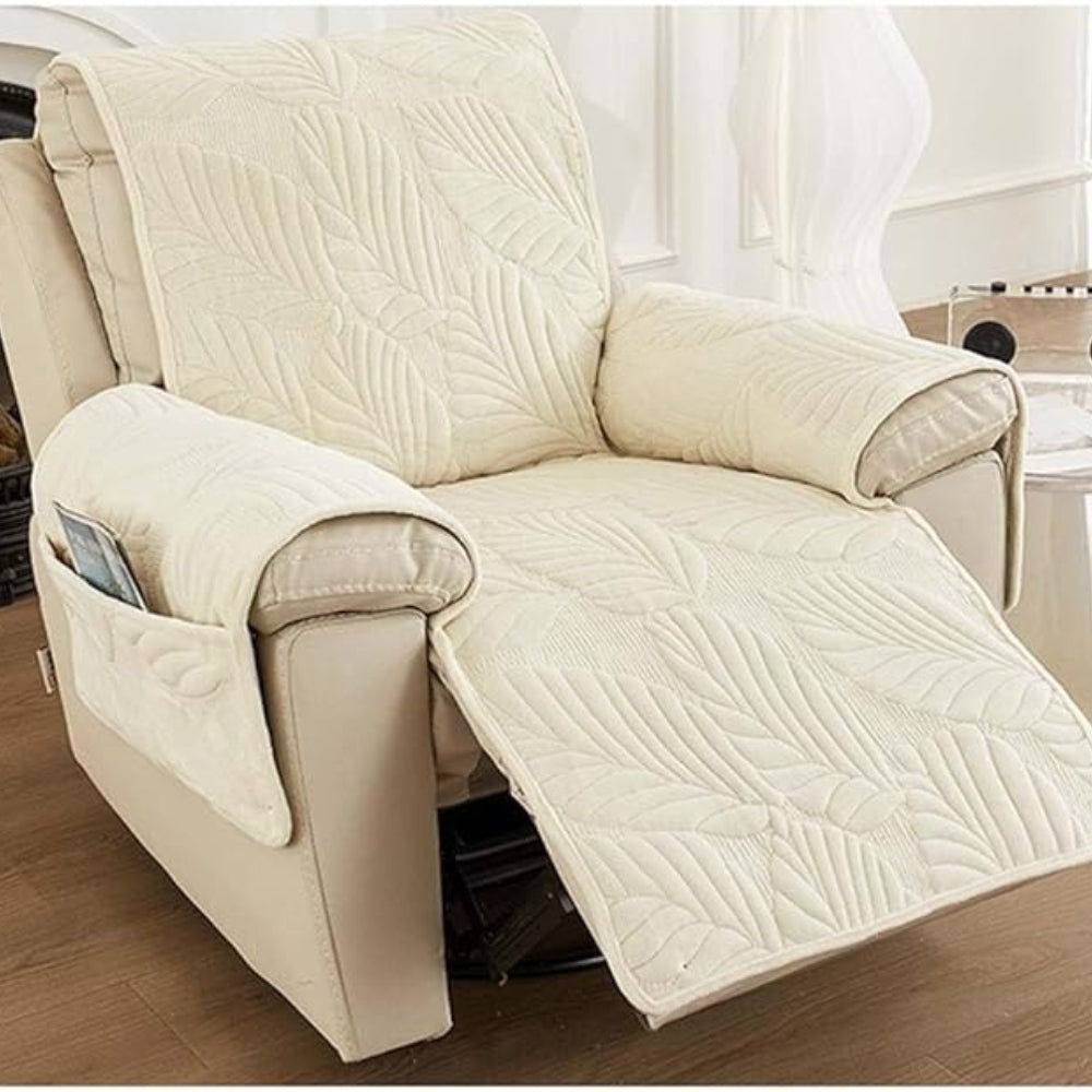 Verdant Leaf Pattern Recliner Slipcover