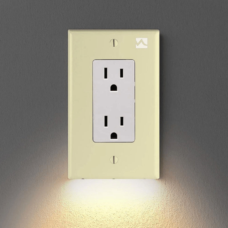 LED Night Light Outlet Wall Plate with Light Sensor
