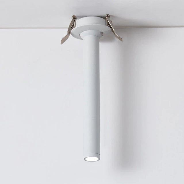 Long Cylinder LED Spotlight - Nickel Finish, Warm White Light