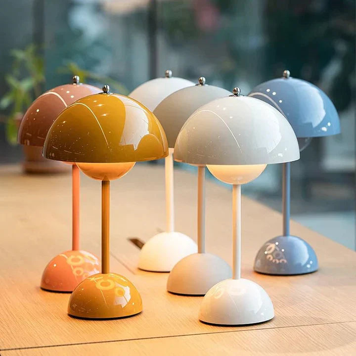 Mushroom-Style Nordic Table Lamp with Adjustable Brightness