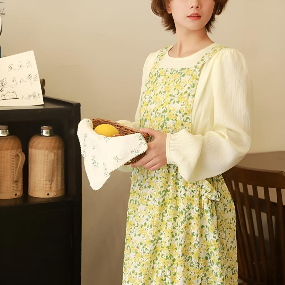 Summer-Ready Pure Cotton Apron with Pockets