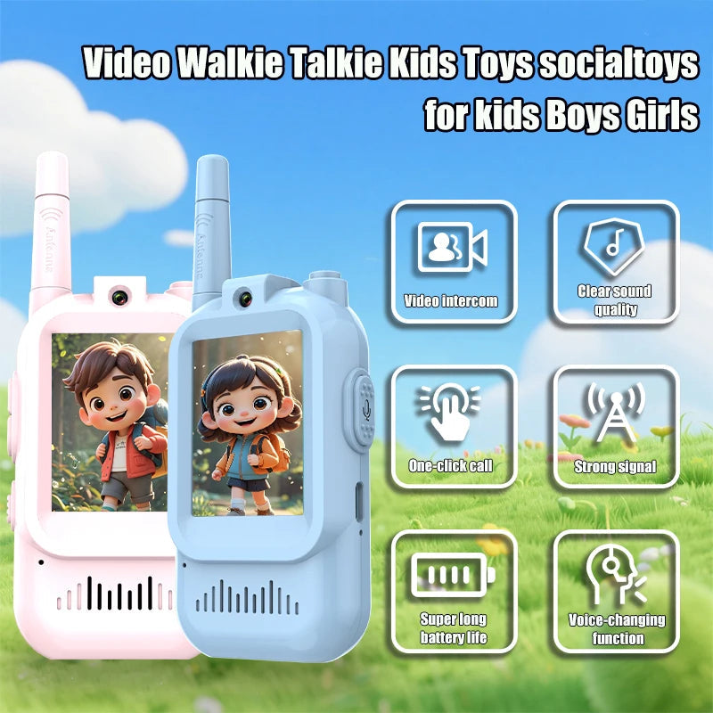 Video Walkie Talkies for Kids - 2 Pack with Real-Time Video and Voice Changer