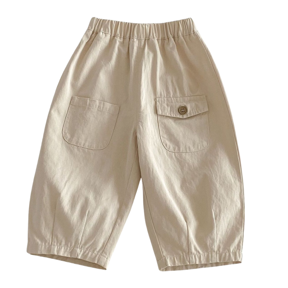 Comfortable Cotton Blend Cargo Pants for Toddlers and Kids with Pockets