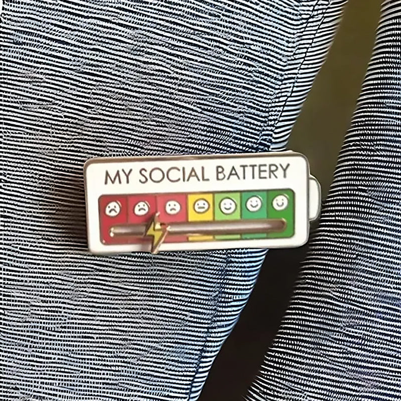 Interactive Mood Pins in Black and White Enamel