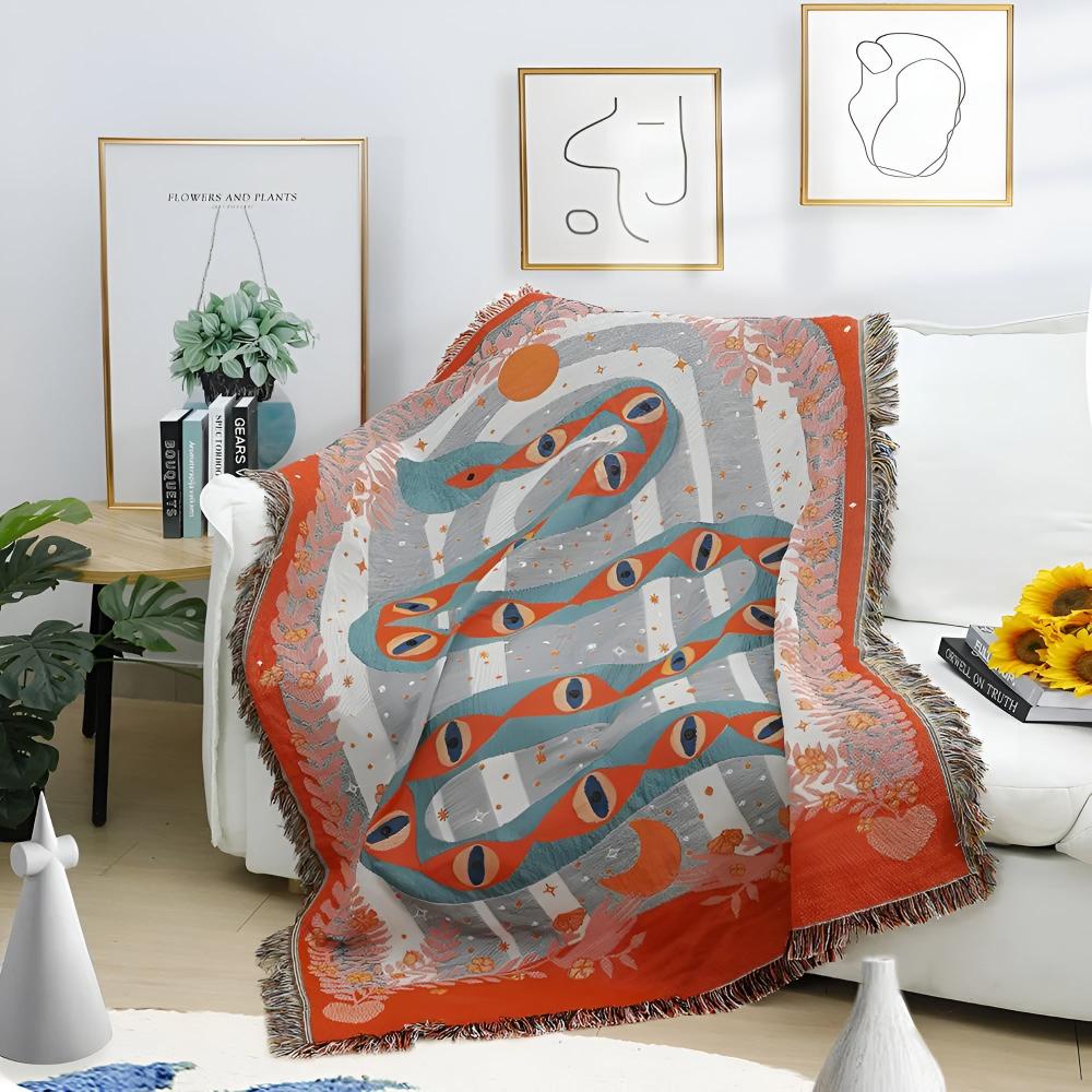 Serpent's Embrace Microfiber Blanket with Jacquard Weave