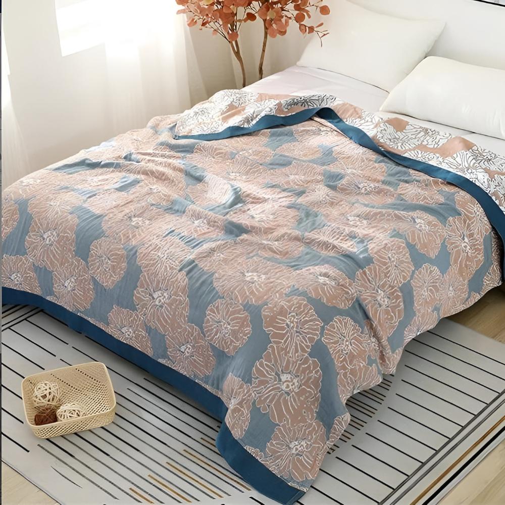 Floral Cotton Blanket for Year-Round Comfort