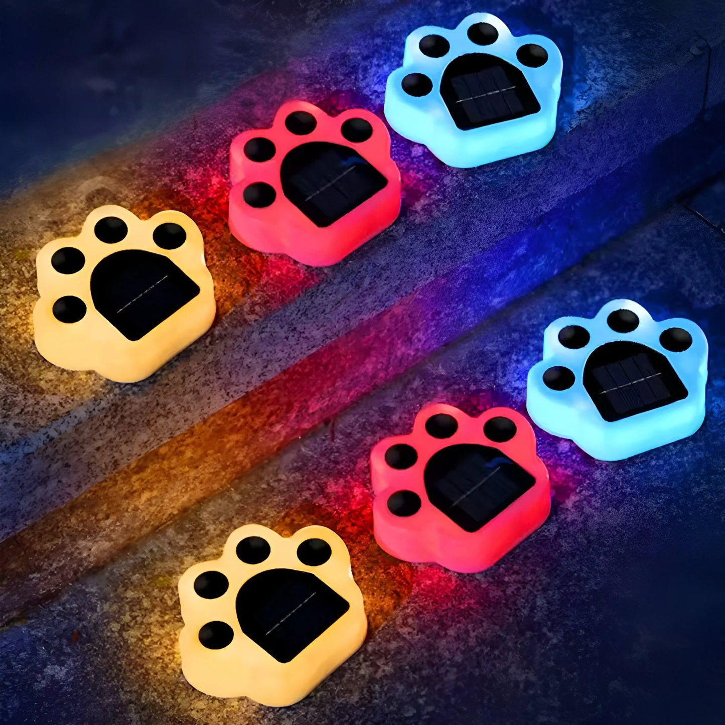 Solar-Powered Paw-Shaped Garden Lights