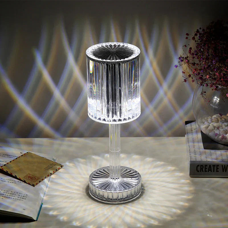 Dimmable Crystal Table Lamp with USB Charging