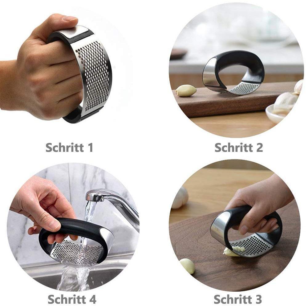 Premium Stainless Steel Garlic Press with Comfortable Grip